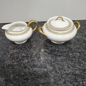 VINTAGE Haviland Schleiger #629 Sugar Bowl and Creamer
